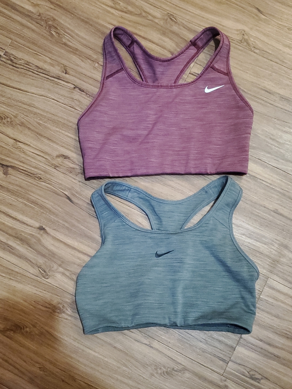 Nike Racerback Sports Bras in Mauve and Gray